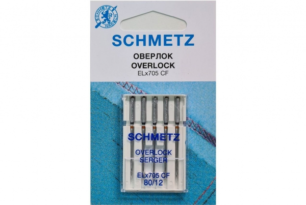 Иглы Schmetz для оверлока ELx705 CF №80, 5 шт в Алдане